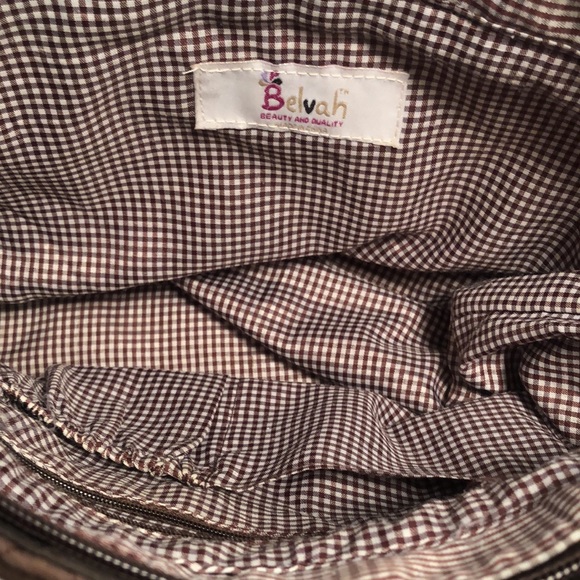 Woman’s blue & brown Belvah spring polka dot bag - Picture 15 of 15